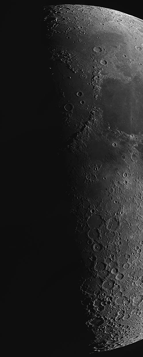 Mosaico Lunar, terminador de cuarto creciente