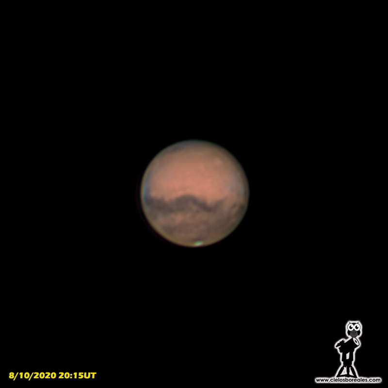El planeta Marte durante su oposición de 2020