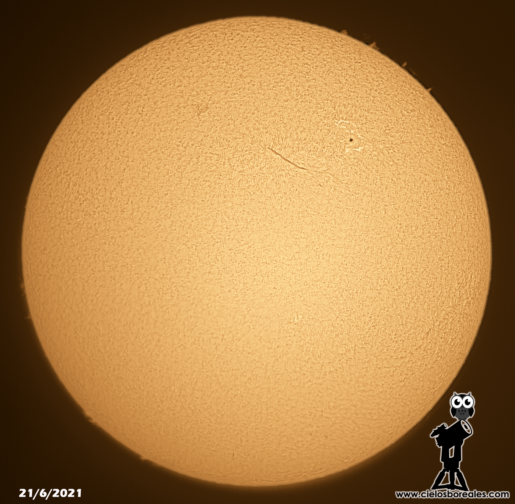 Un filamento en el disco solar