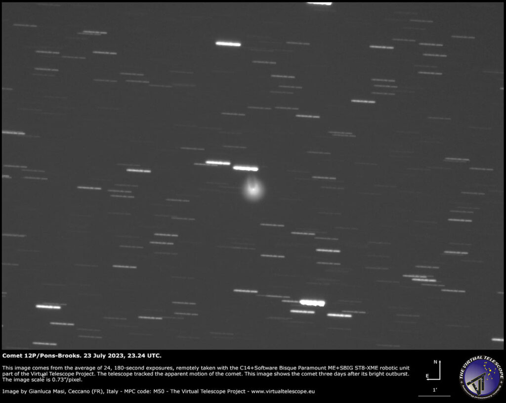 El cometa 12P/Pons-Brooks fotografiado por el Virtual Telescope Project

