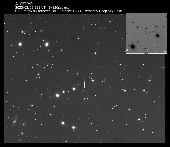Imagen del cometa C/2023 A3 Tsuchinshan-ATLAS el 25 de febrero de 2023