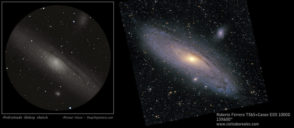 galaxia de Andrómeda en la constelación del mismo nombre