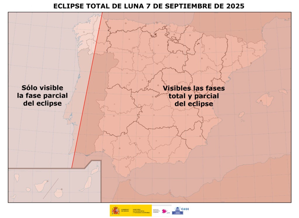 El eclipse lunar del 7 de septiembre de 2025 Mapa eclipseluna 7sep2025
