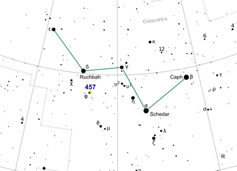 NGC457 Finder Chart