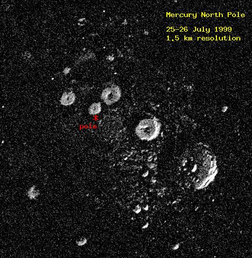 Polo norte de Mercurio desde Arecibo