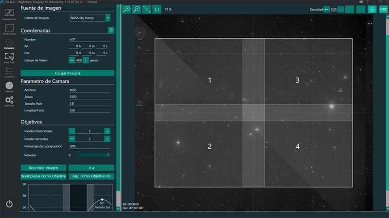 N.I.N.A Una potente suite de astrofotografía. Framing en N.I.N.A.